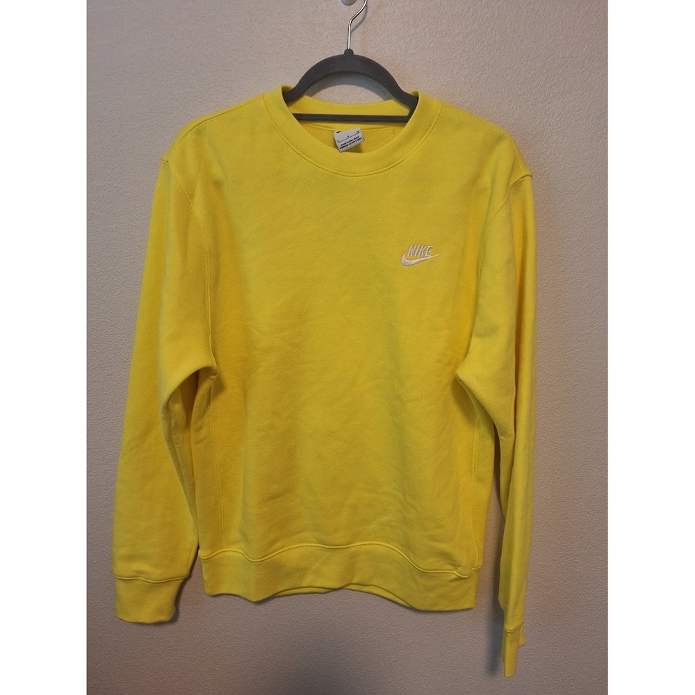 Nike Mens Sportswear Club Fleece Crewneck‎ Sweatshirt Yellow Small BV2662-709